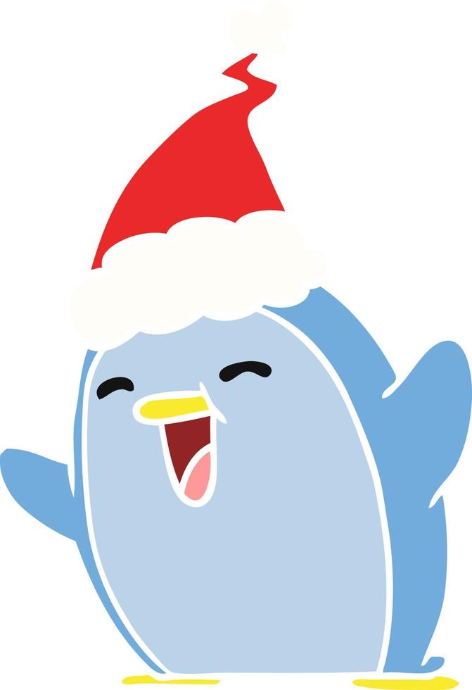 desenho de natal do pinguim kawaii vetor