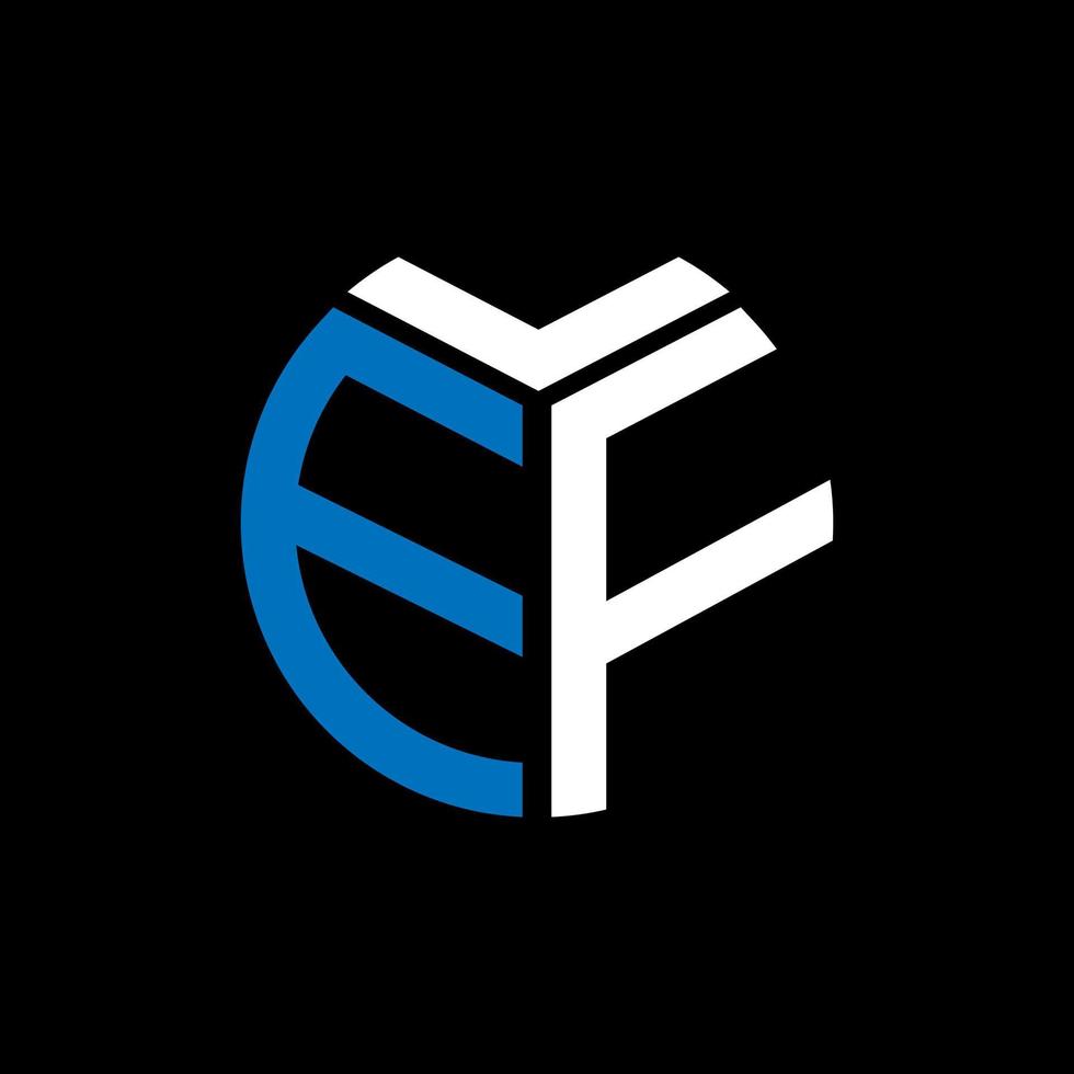 conceito de logotipo de carta de círculo criativo ef. design de letra ef. vetor