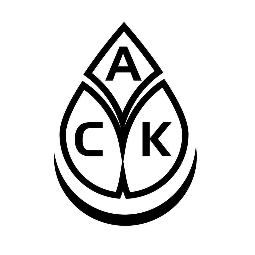 ack conceito de logotipo de carta de círculo criativo. ack design de carta. vetor