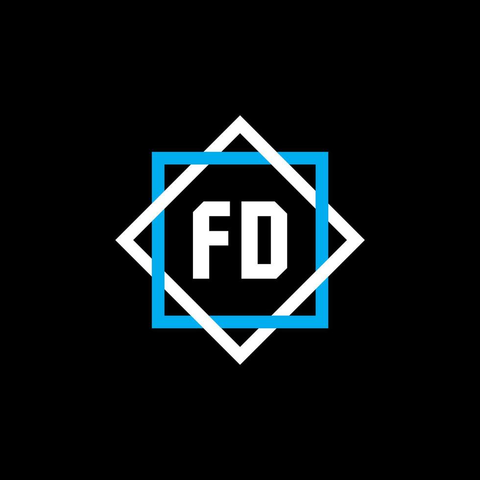 design de logotipo de carta fd em fundo preto. fd conceito de logotipo de carta de círculo criativo. design de letra fd. vetor