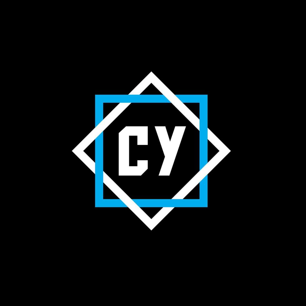 design de logotipo de carta cy em fundo preto. cy conceito de logotipo de carta de círculo criativo. design de carta cy. vetor