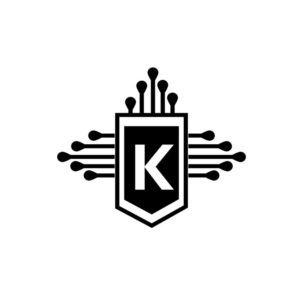 k conceito de logotipo de carta de círculo criativo. design de letra k. vetor