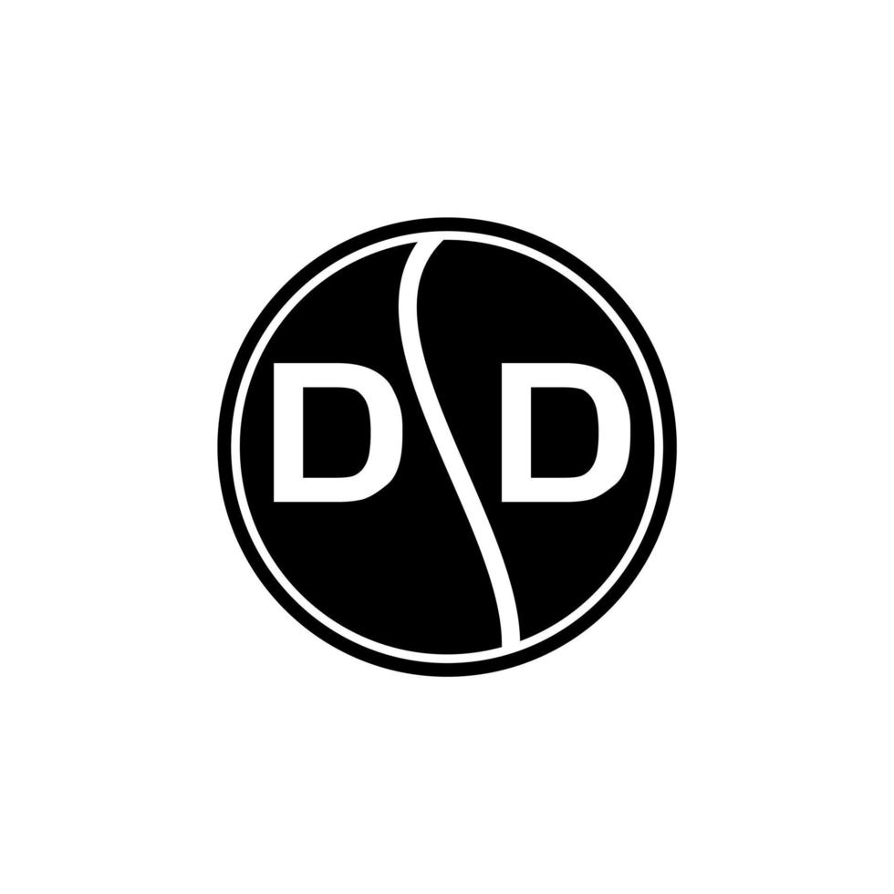 dd conceito de logotipo de carta de círculo criativo. design de letra dd. vetor