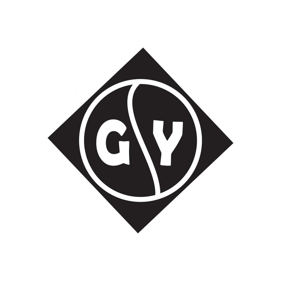 gy conceito de logotipo de carta de círculo criativo. design de letra gy. vetor