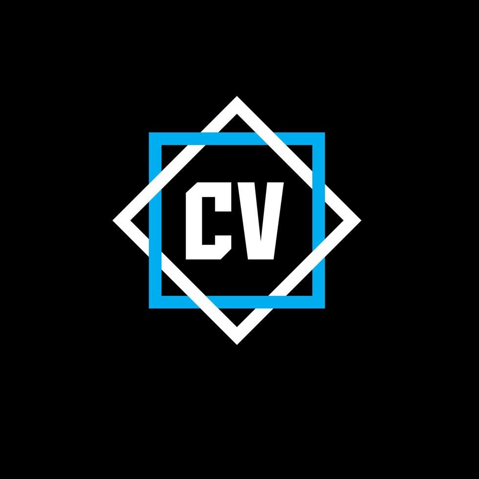 design de logotipo de carta cv em fundo preto. conceito de logotipo de carta de círculo criativo cv. design de letra cv. vetor