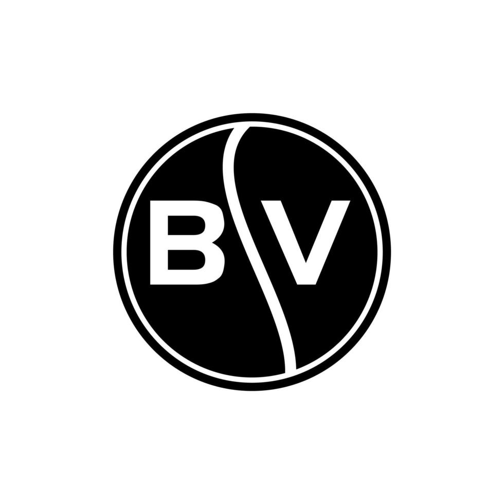 bv conceito de logotipo de carta de círculo criativo. bv design de letras. vetor