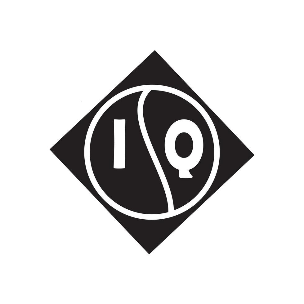 conceito de logotipo de carta de círculo criativo iq. design de letra iq. vetor