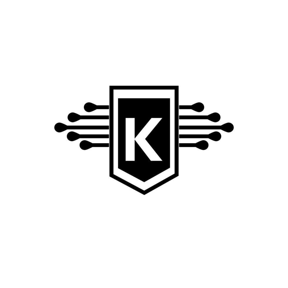 k conceito de logotipo de carta de círculo criativo. design de letra k. vetor