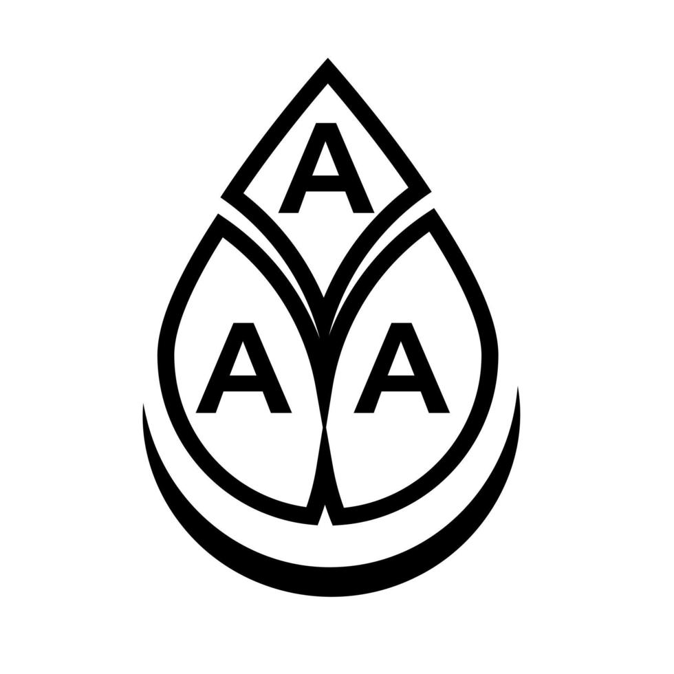design de logotipo de letra aaa em fundo preto. aaa conceito de logotipo de carta de círculo criativo. desenho de letra aaa. vetor