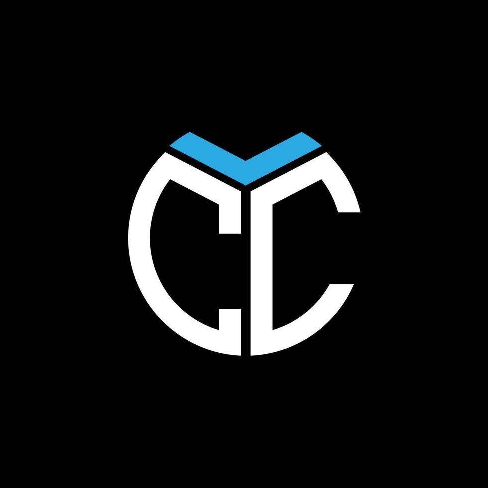 conceito de logotipo de carta de círculo criativo cc. design de letra cc. vetor