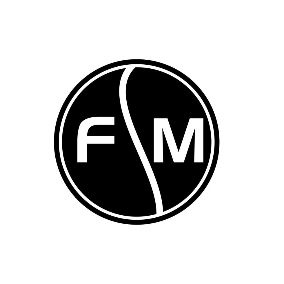 conceito de logotipo de carta de círculo criativo fm. design de letras fm. vetor