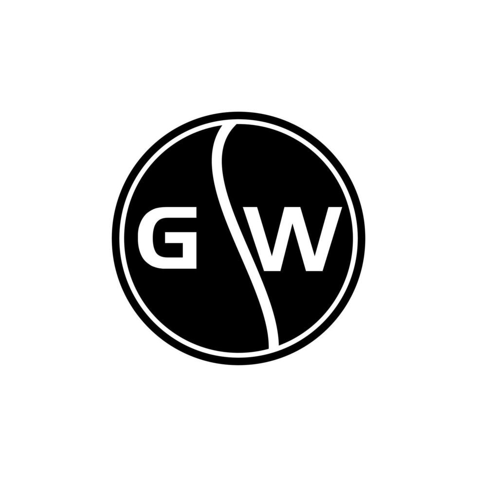 gw conceito de logotipo de carta de círculo criativo. gw design de letras. vetor