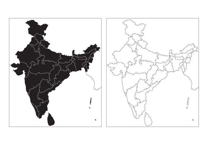 Mapa de estado livre do vetor da Índia
