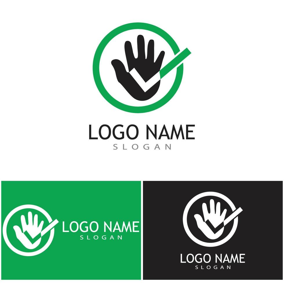 mão cuidados modelo de logotipo vetor ícone negócios