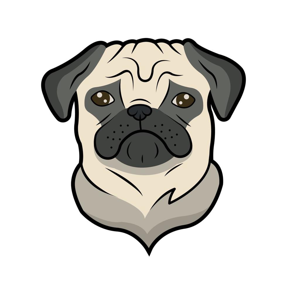 ilustração de pug vetor