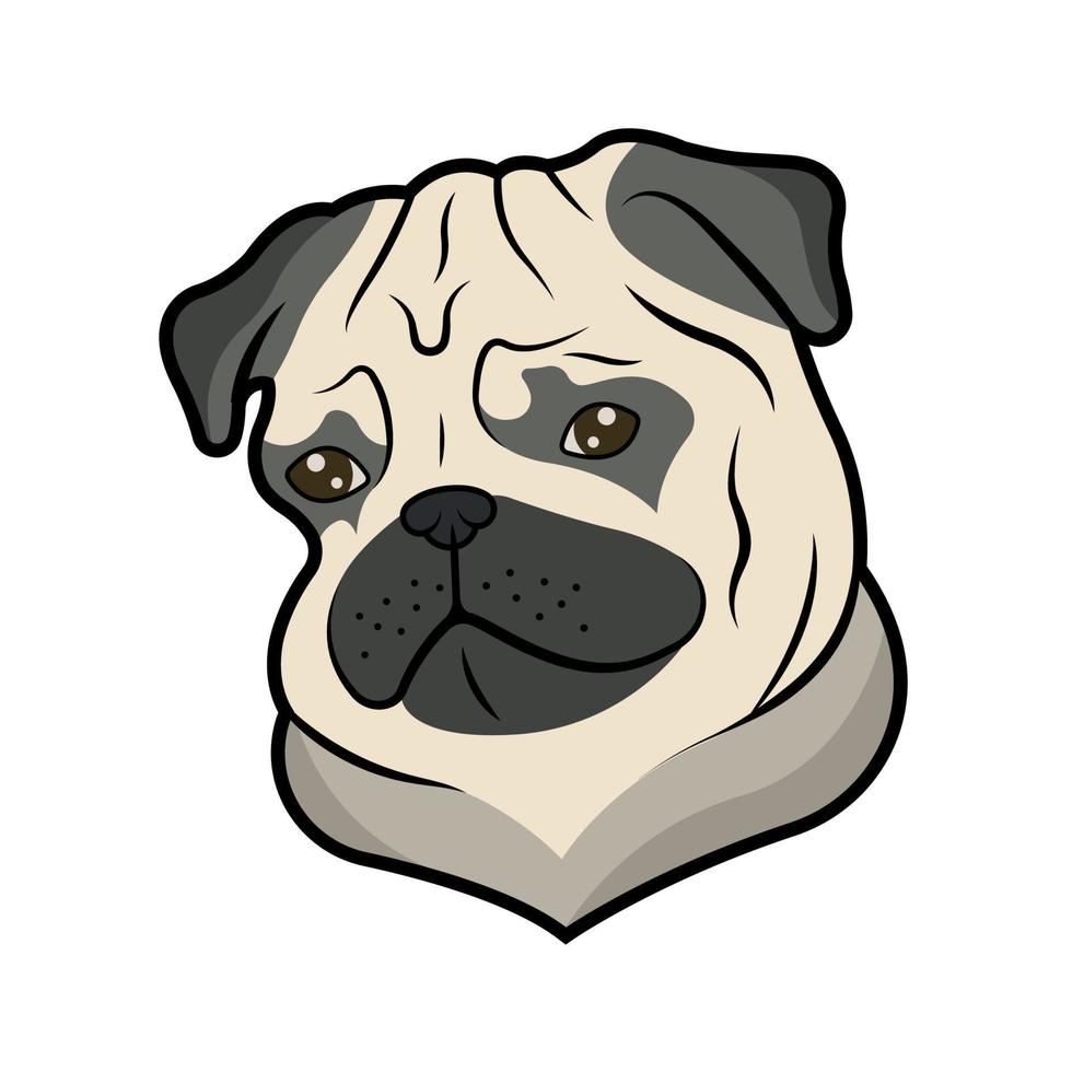 ilustração de pug vetor