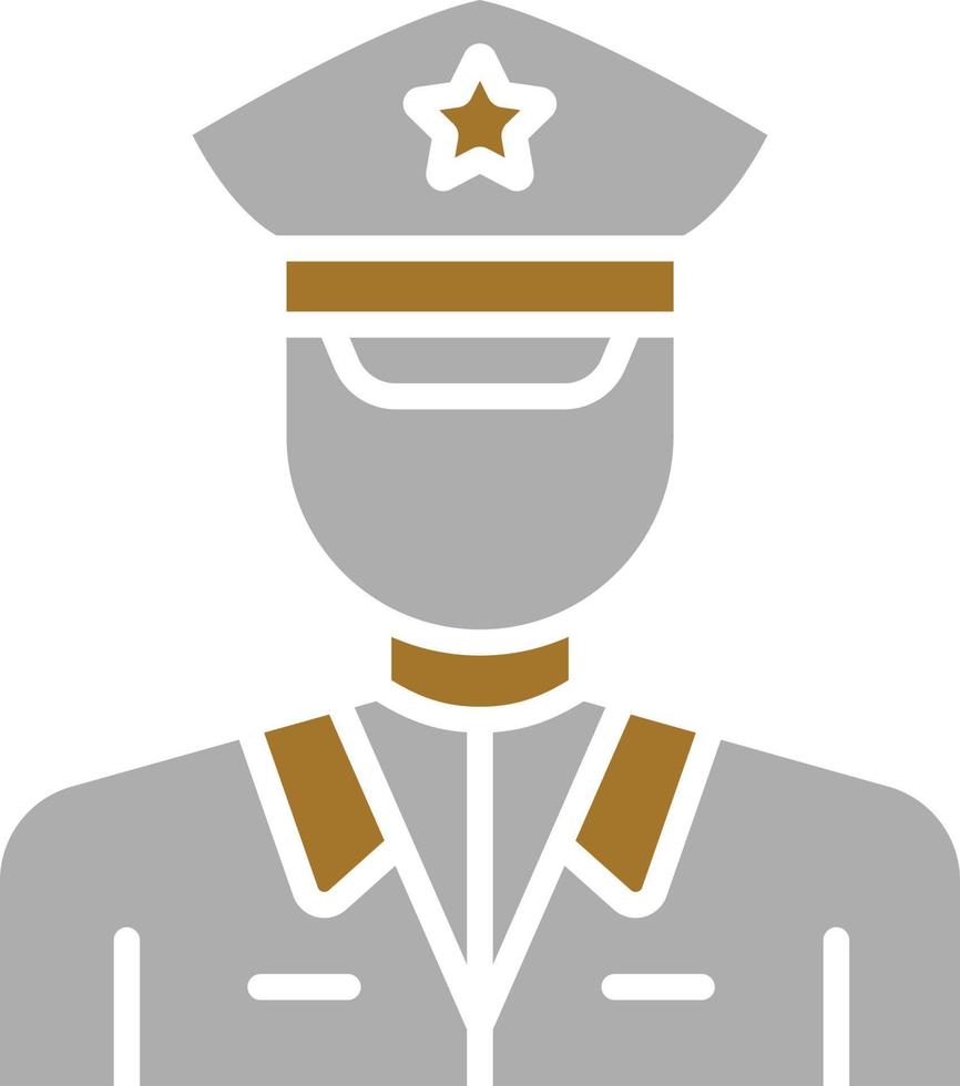 estilo de ícone do capitão do exército vetor