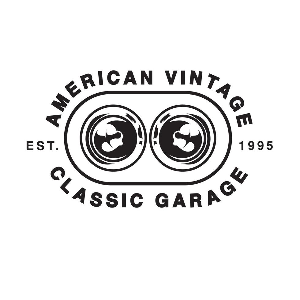 logotipo de carro clássico vintage americano vetor