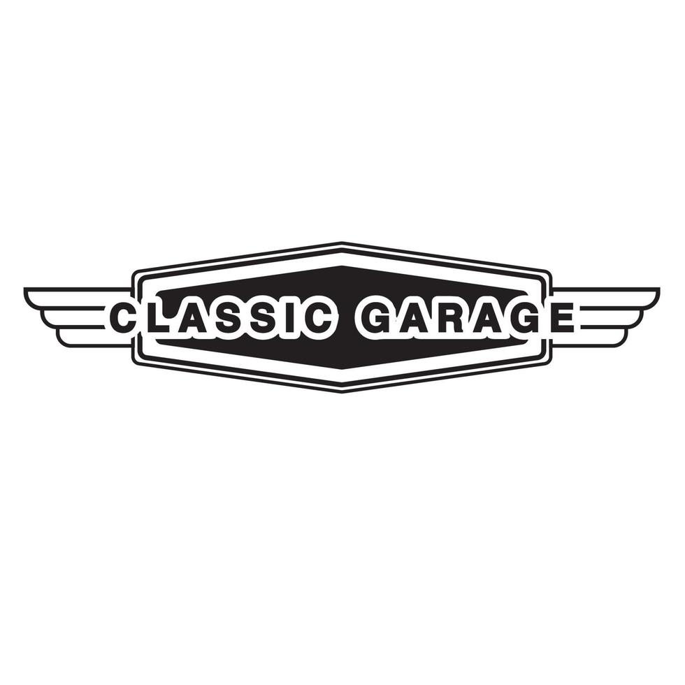 design de logotipo de garagem clássico vetor