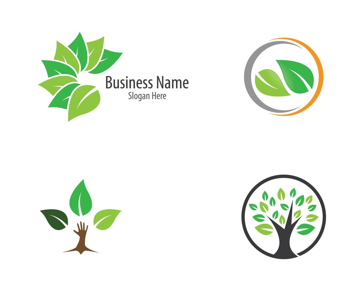 conjunto de logotipo de ecologia vetor