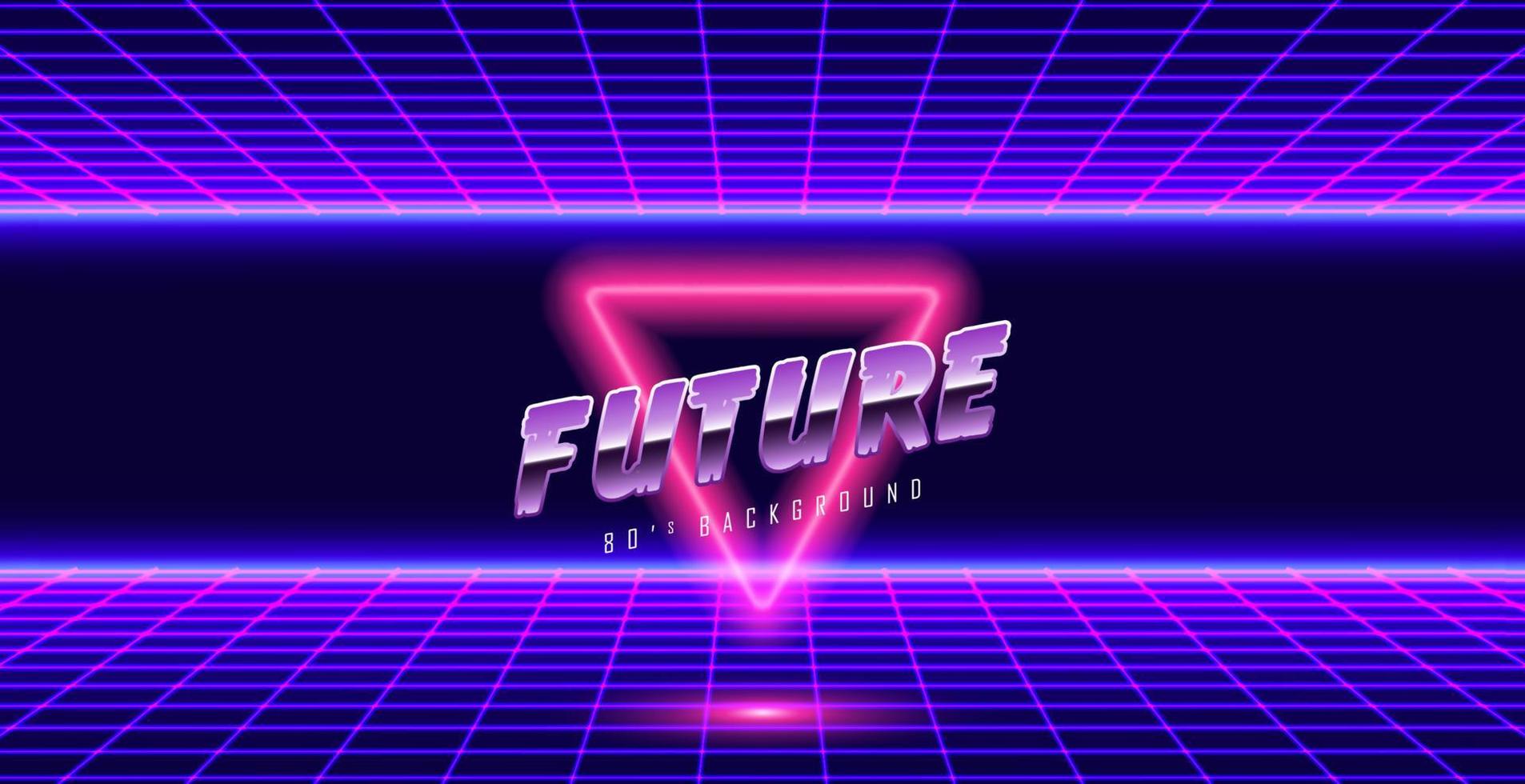 estilo de grade de paisagem de fundo dos anos 80. synthwave, design de papel de parede retrowave. vetor