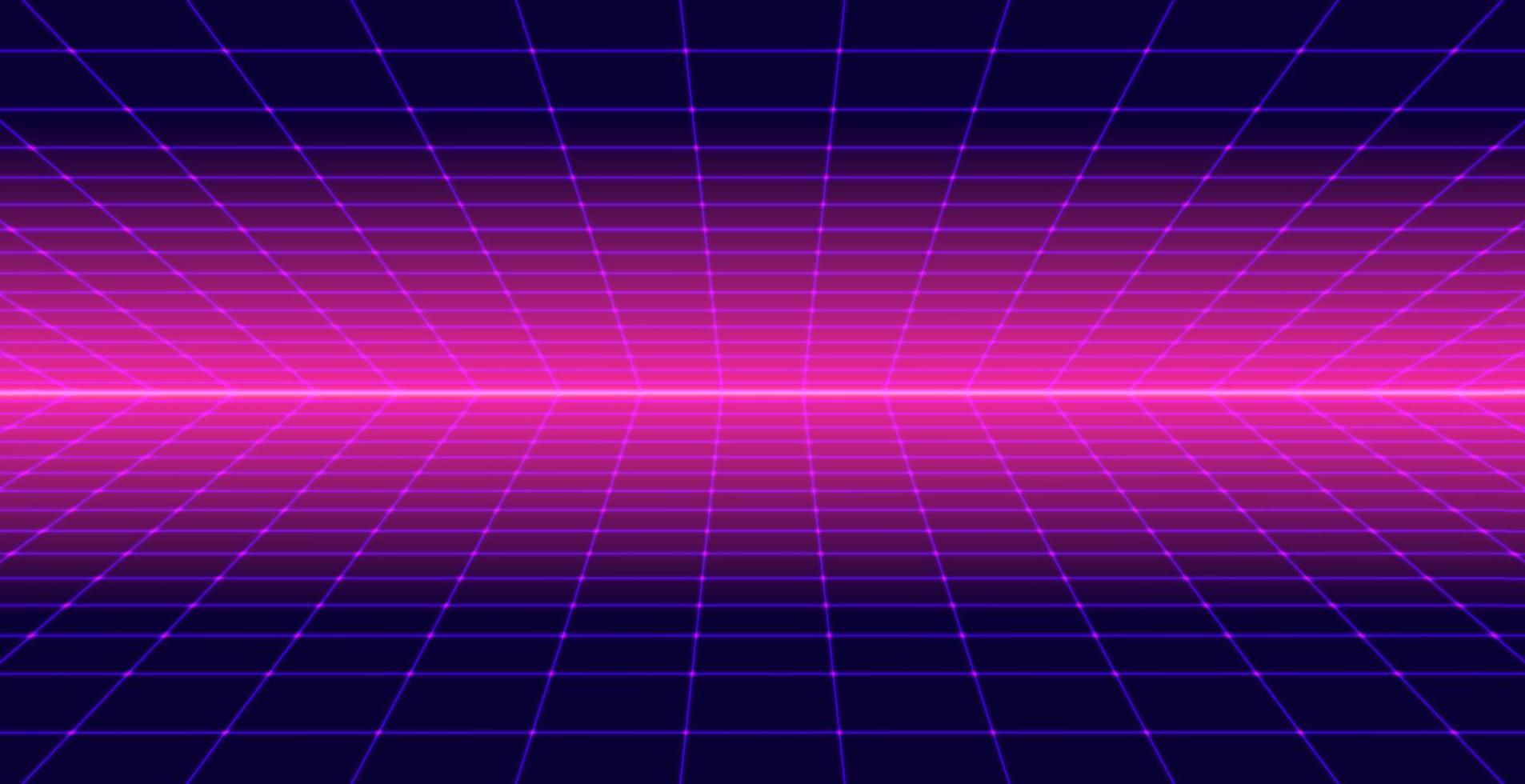 estilo de grade de paisagem de fundo dos anos 80. synthwave, design de papel de parede retrowave. vetor