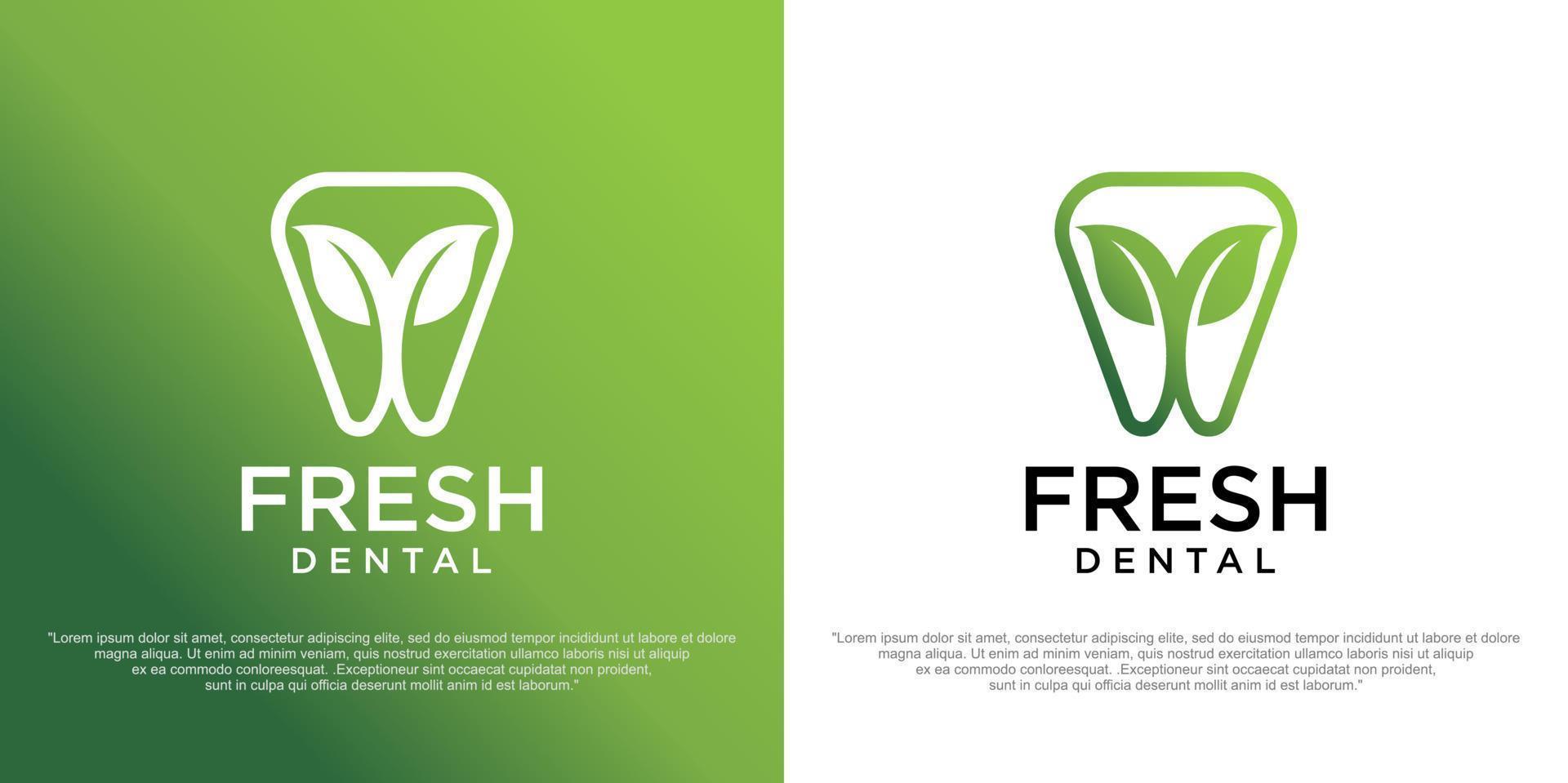 vetor de design de modelo de logotipo dental de natureza