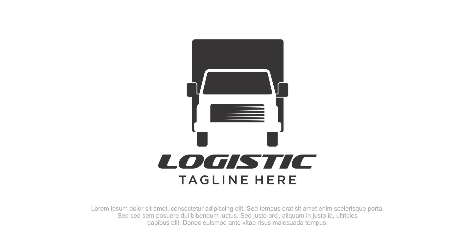 transporte de design de caminhão logístico de logotipo comercial, ideia de modelo de empresa de entrega de carga expressa vetor