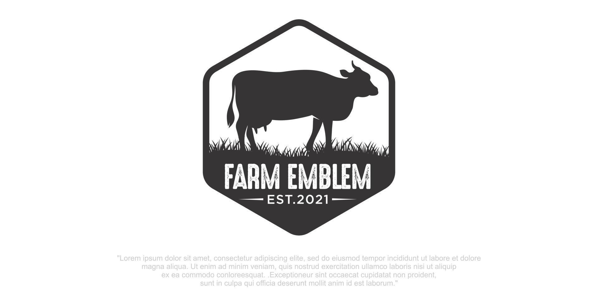 logotipo do criador de vacas. vetor de carne.
