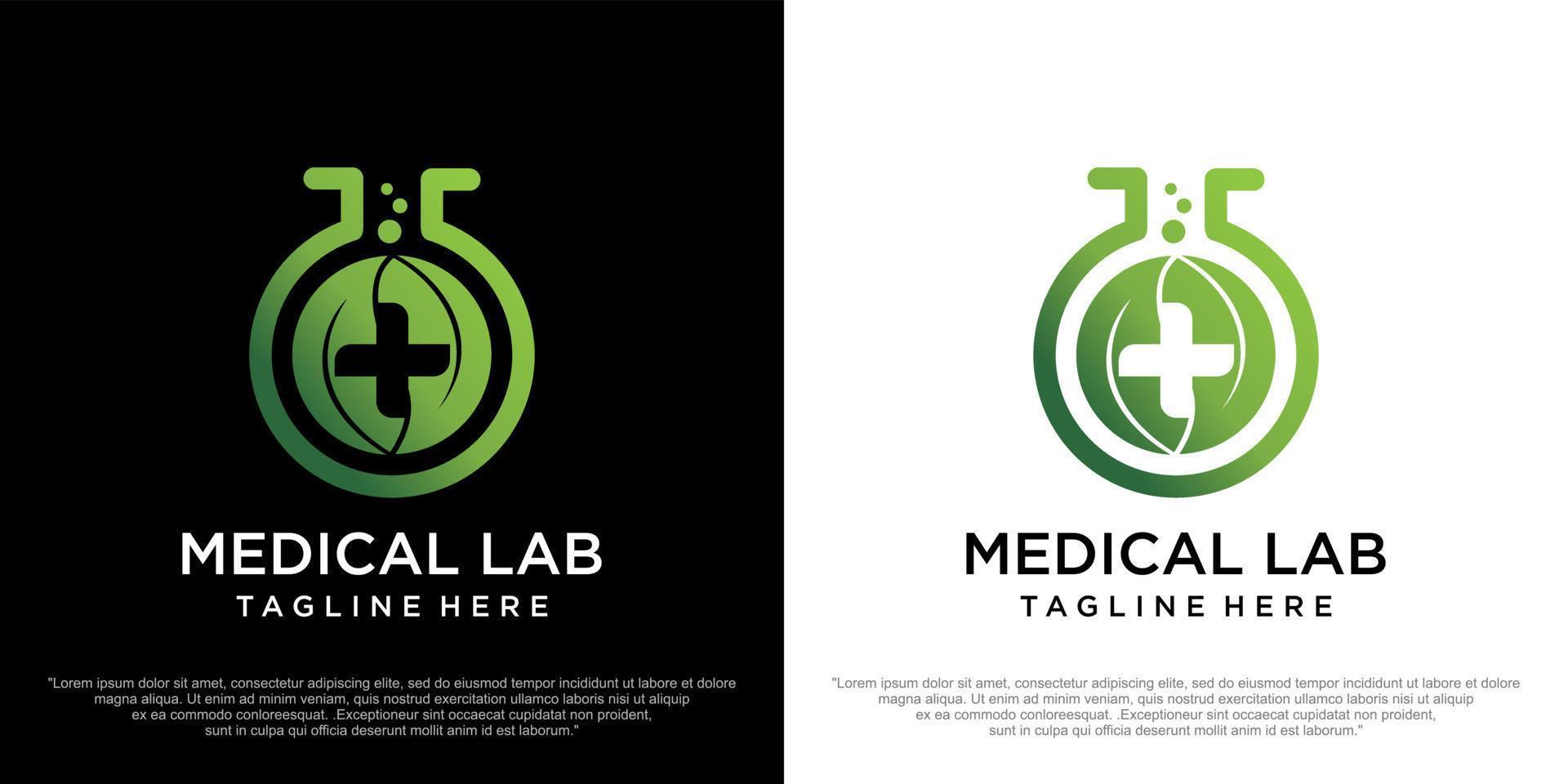 ilustração de ícone de vetor de design de logotipo de natureza de laboratório médico