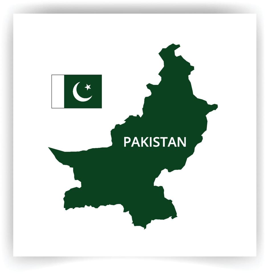 bandeira do Paquistão e mapa do Paquistão em vetor de fundo branco