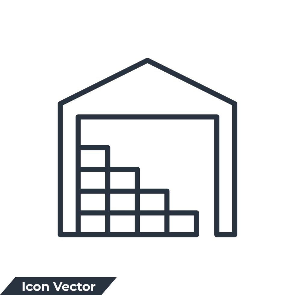 ilustração em vetor logotipo do armazém ícone. modelo de símbolo de armazém para coleção de design gráfico e web