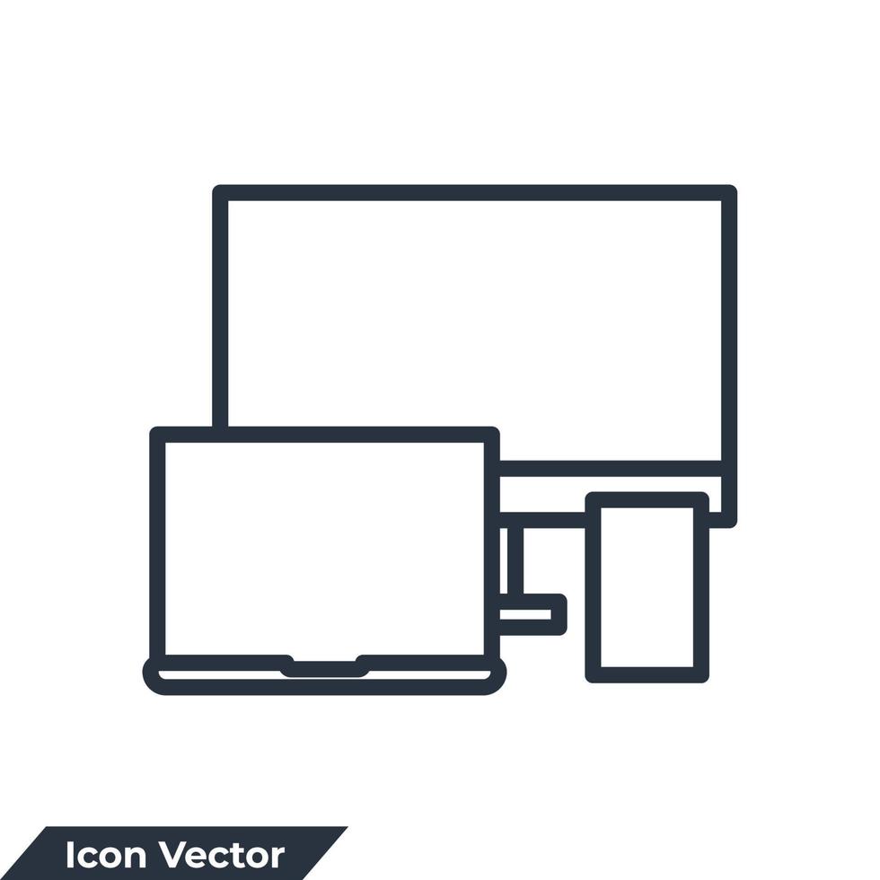 ilustração em vetor logotipo ícone responsivo. modelo de símbolo de dispositivos e eletrônicos para coleção de design gráfico e web