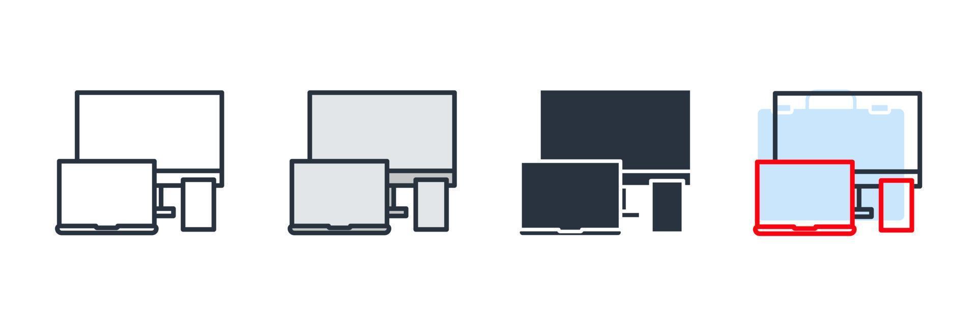 ilustração em vetor logotipo ícone responsivo. modelo de símbolo de dispositivos e eletrônicos para coleção de design gráfico e web