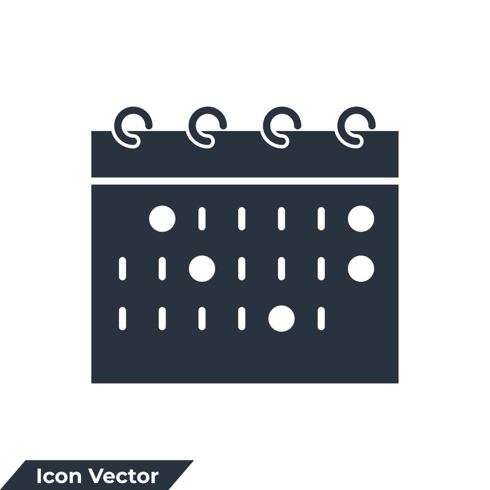 ilustração em vetor logotipo ícone calendário. modelo de símbolo de calendário para coleção de design gráfico e web