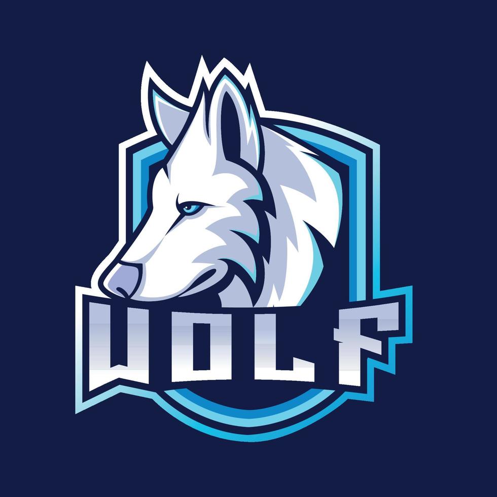 logotipo de mascote de lobo bom uso para distintivo de emblema de identidade de símbolo e muito mais vetor