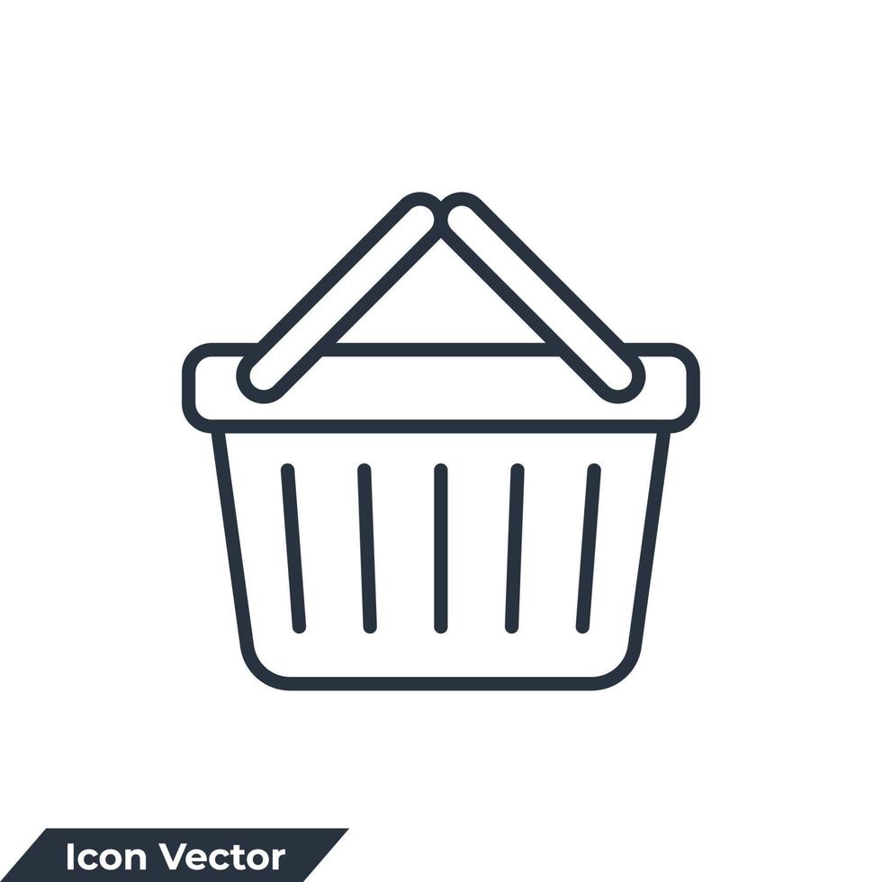 cesta ícone logotipo ilustração vetorial. modelo de símbolo de cesta de compras para coleção de design gráfico e web vetor