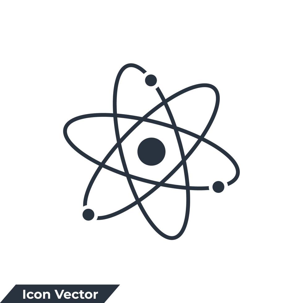 ilustração em vetor átomo ícone logotipo. modelo de símbolo de ciência para coleção de design gráfico e web