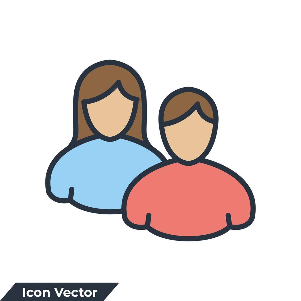 ilustração em vetor logotipo do ícone do grupo de usuários. modelo de símbolo do cliente para coleção de design gráfico e web