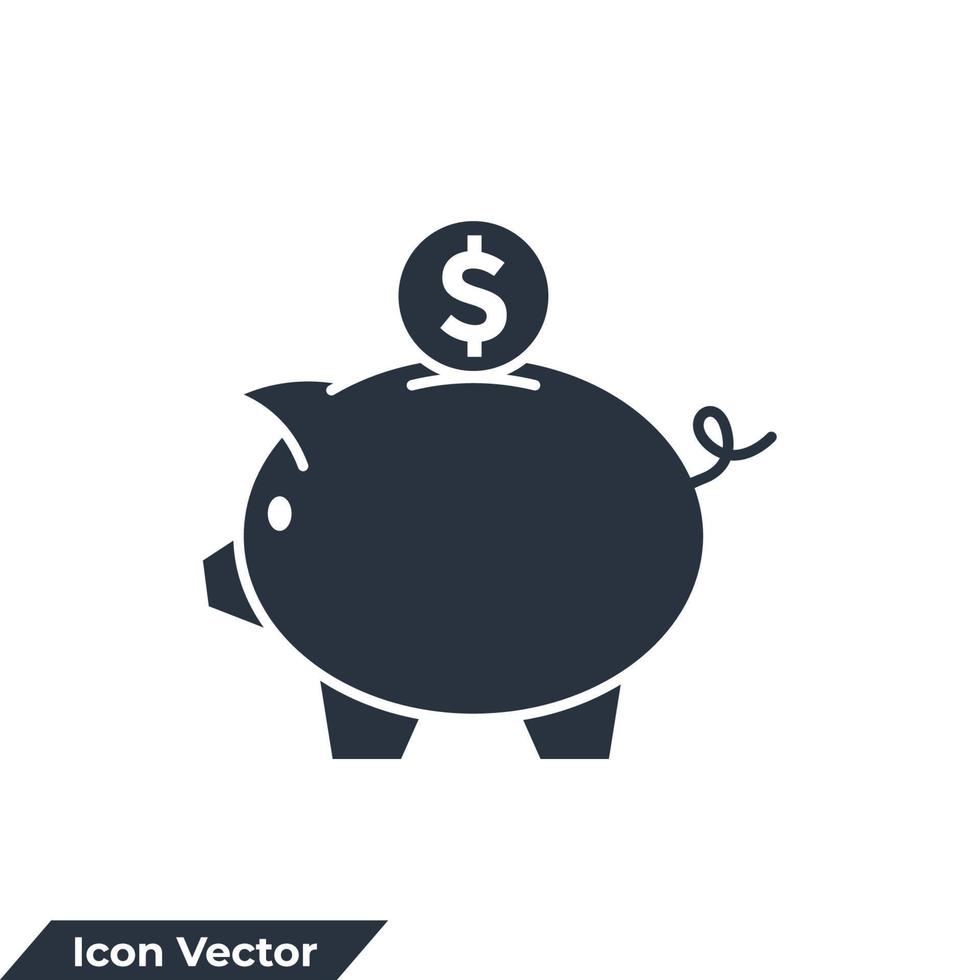 mealheiro e ilustração em vetor logotipo do ícone de moeda de dólar. modelo de símbolo de crescimento e investimento de negócios para coleção de design gráfico e web