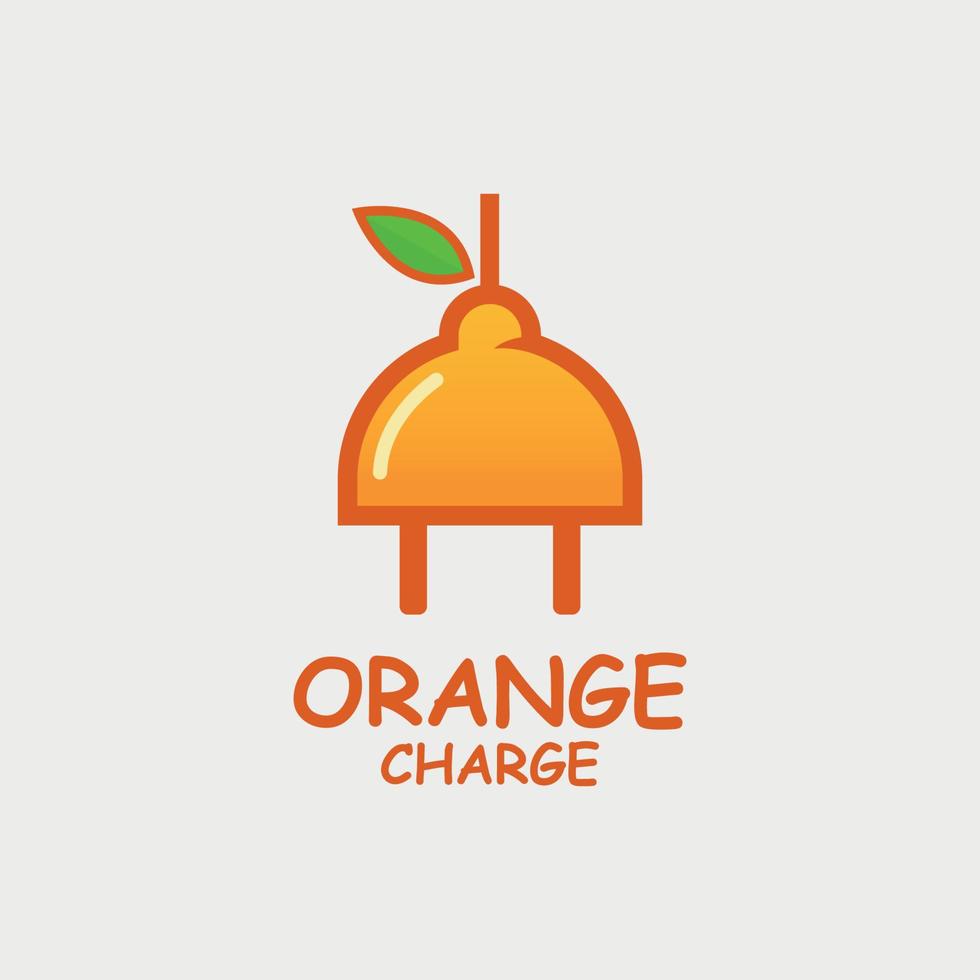 design de logotipo laranja com forma de empilhador elétrico vetor