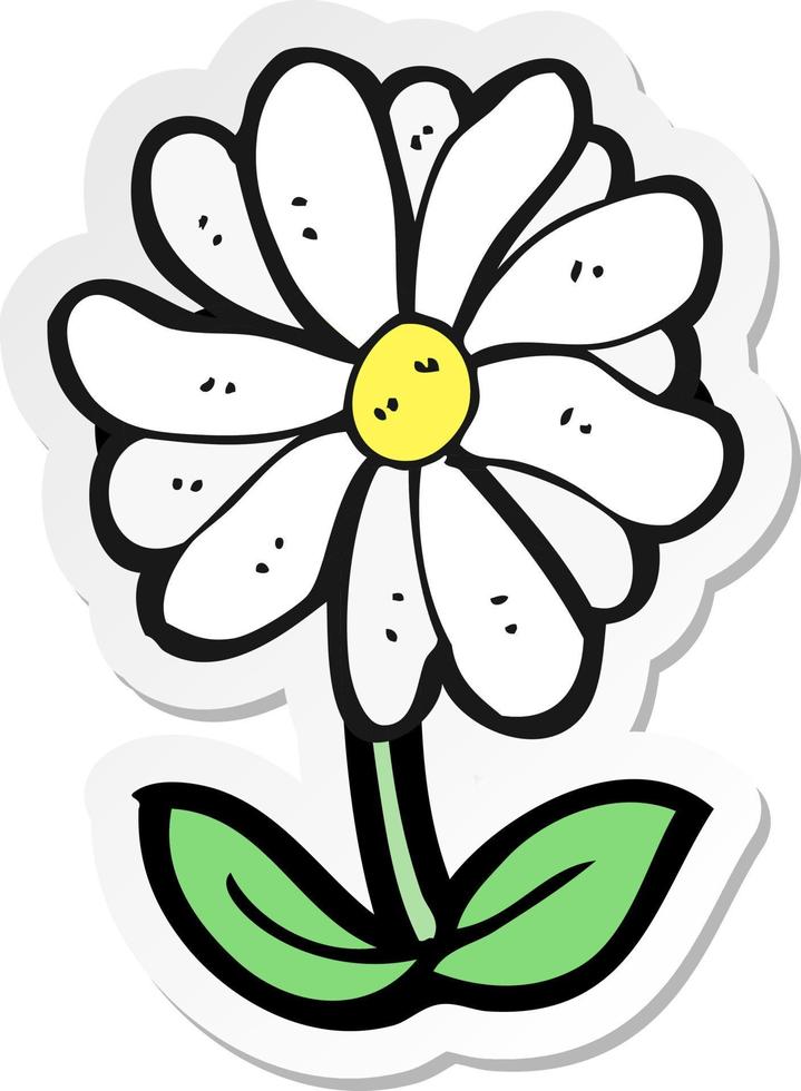 adesivo de um símbolo de flor de desenho animado vetor