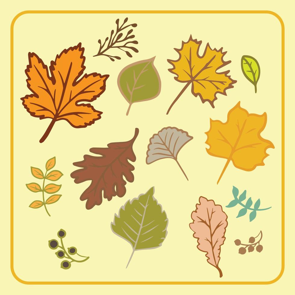 imagem vetorial de pacote de folha de outono para temporada ou conceito de férias vetor