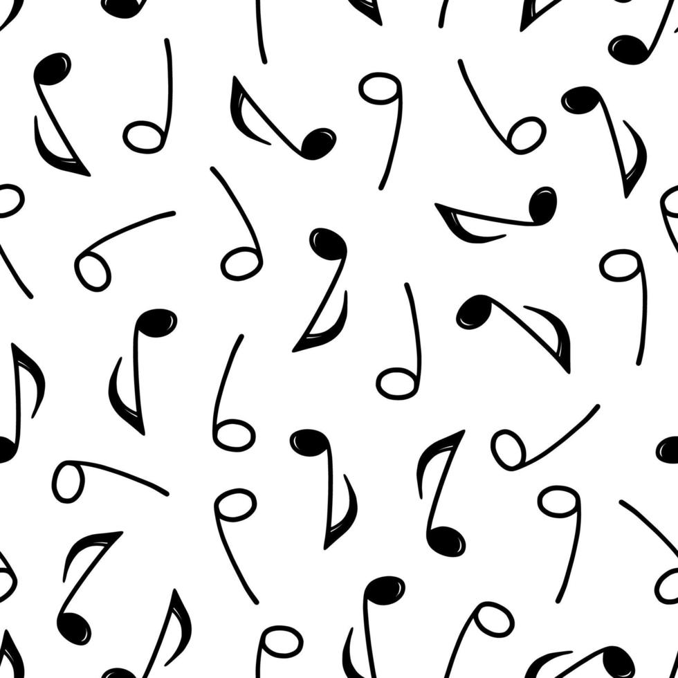 padrão desenhado de doodle de nota musical vetor