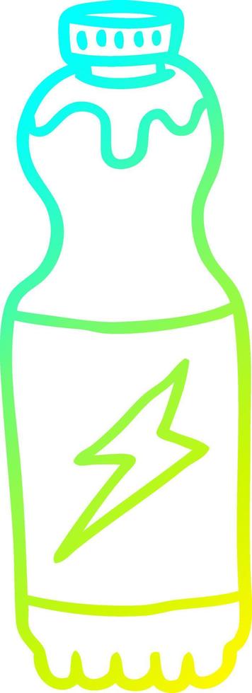 garrafa de refrigerante de desenho de linha de gradiente frio vetor