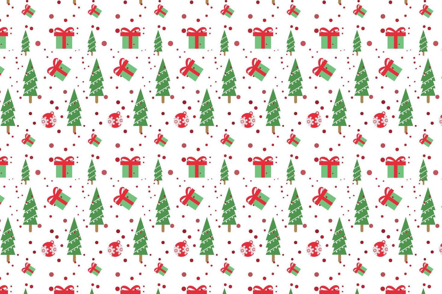 design de padrão de natal sem costura para capas de livros e papéis de embrulho. decoração de padrão mínimo de natal em um fundo branco. vetor de padrão de decoração de natal com pinheiros e presentes.