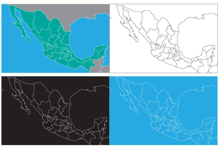 Mapa de Estado Livre do México vetor