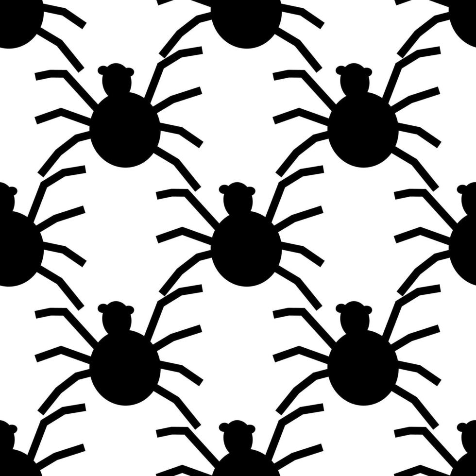 fundo sem emenda de aranha. ilustração vetorial em estilo simples para férias de outono de halloween. aranha inseto assustador vetor