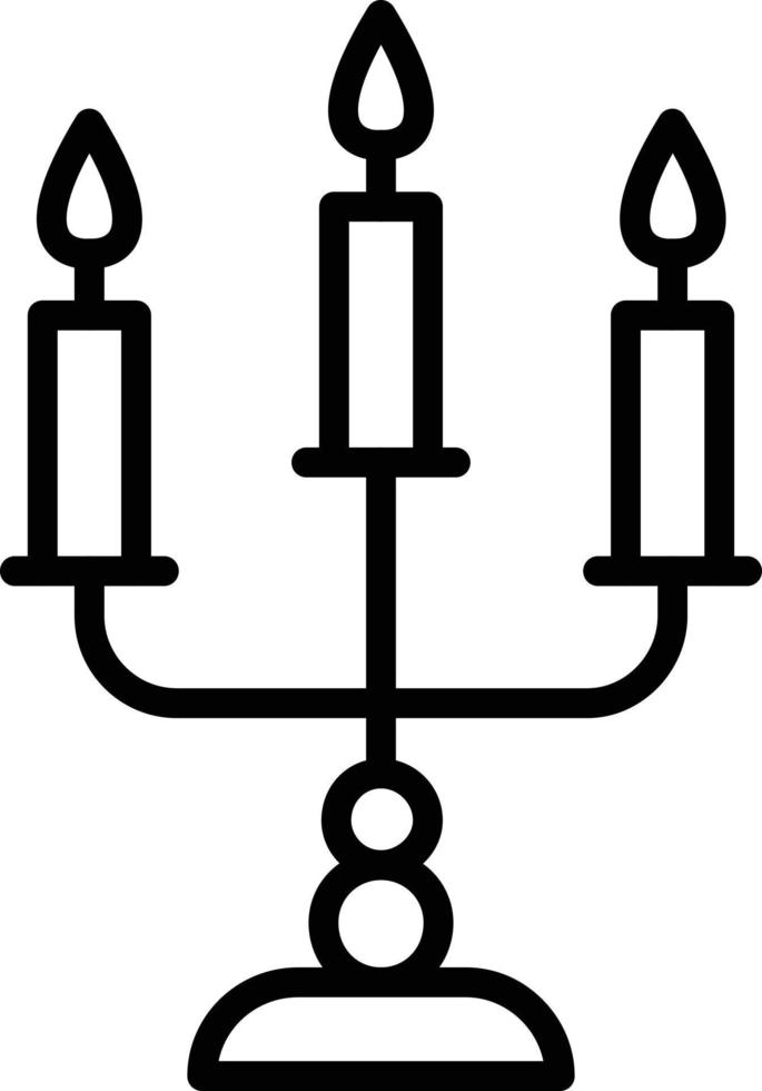 ícone de linha de candelabros vetor