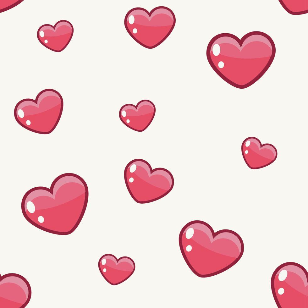padrão sem emenda de coração rosa, sobre um fundo branco. amor, dia dos namorados. ilustração vetorial vetor